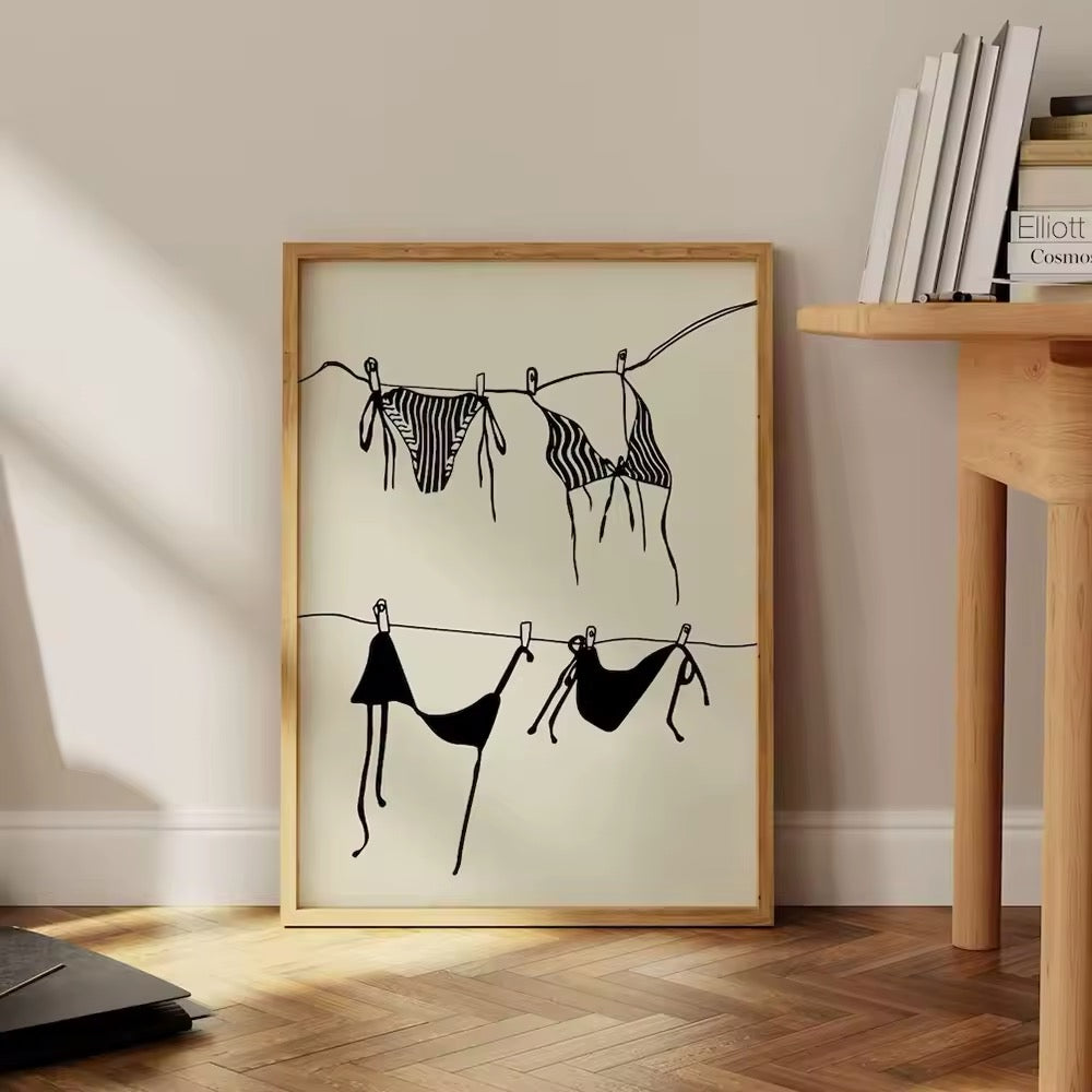 Minimalist bikini poster for modern wall decor