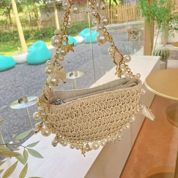 Boho pearl beach bag for summer