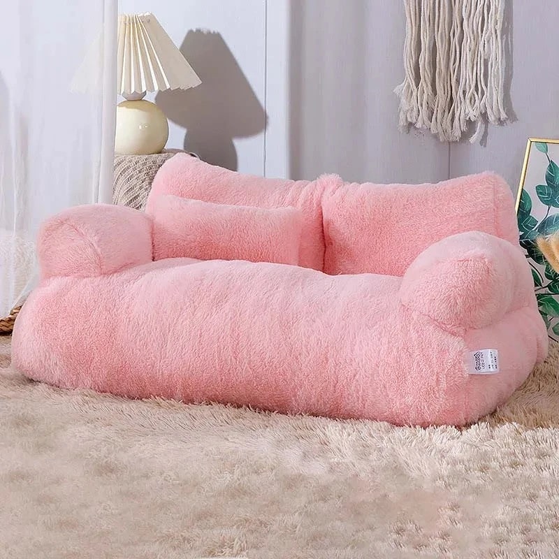 Soft plush cat lounger for winter warmth and comfort