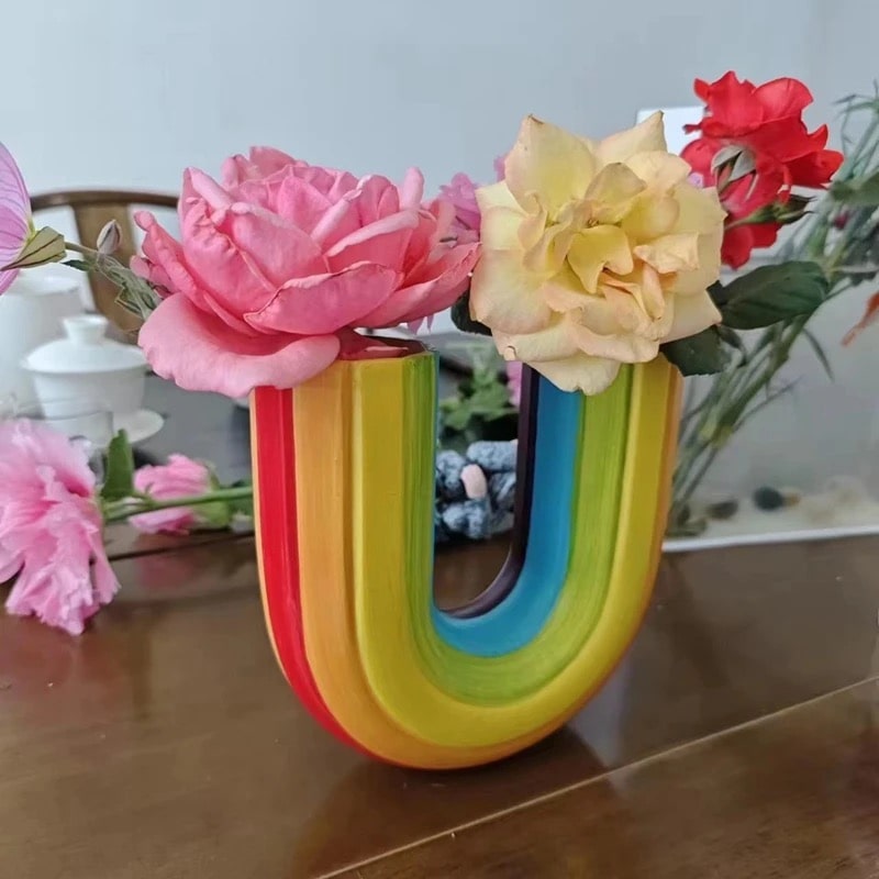Modern Simple U Shape Resin Flowerpot for Home Decor