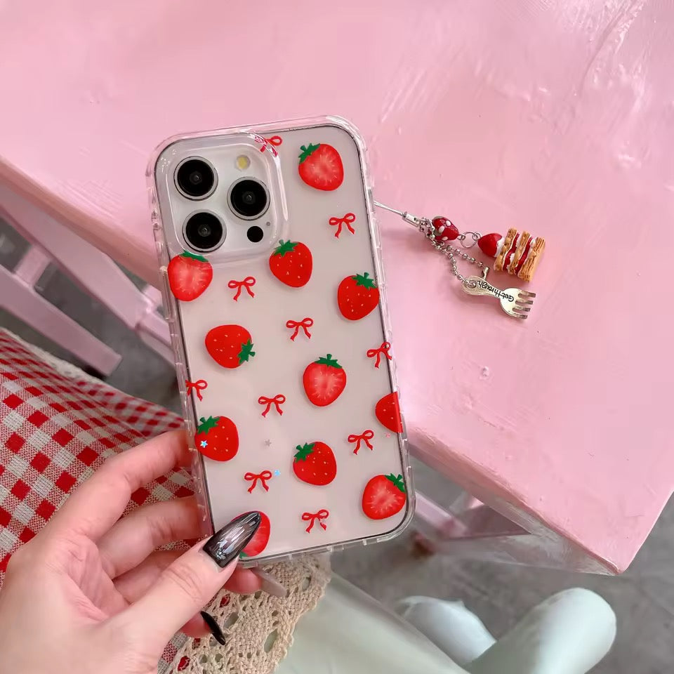 Strawberry Bow iPhone Case – Coquette Clear Cover for iPhone Strawberry Bow iPhone Case – Coquette Clear Cover for iPhone
