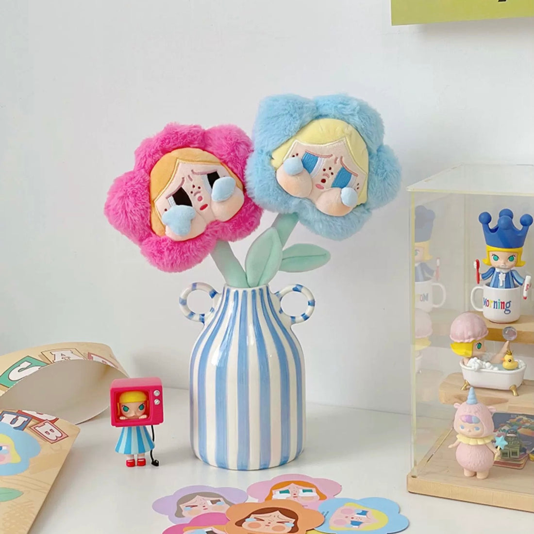 Pinterest-inspired shelf with dopamine decor styling