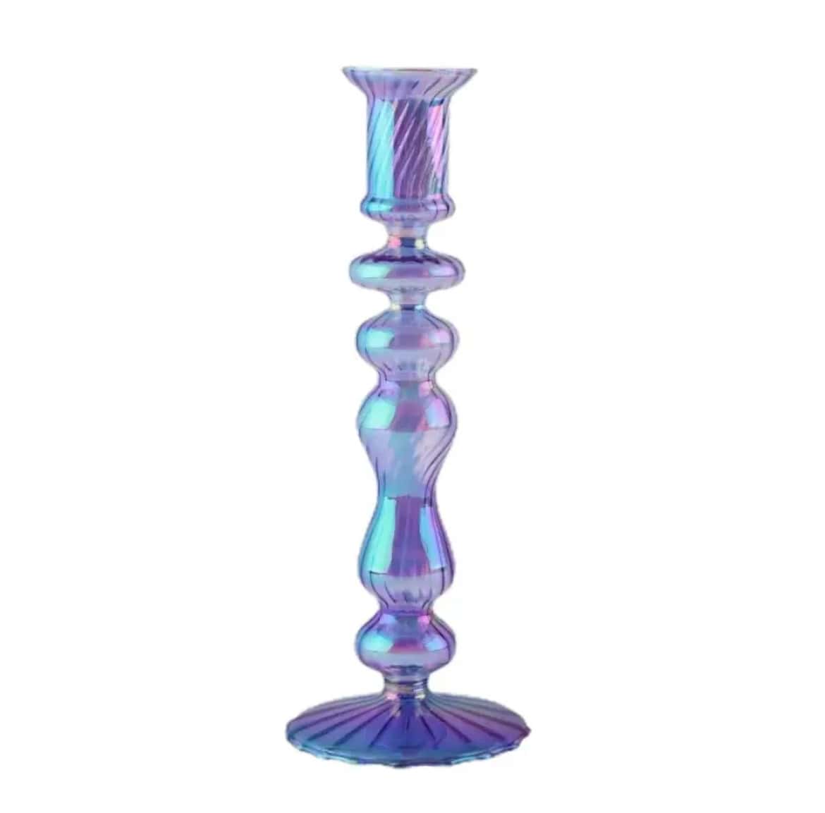 Durable Minimalist Purple Candle Holder – Lacquered Glass Design