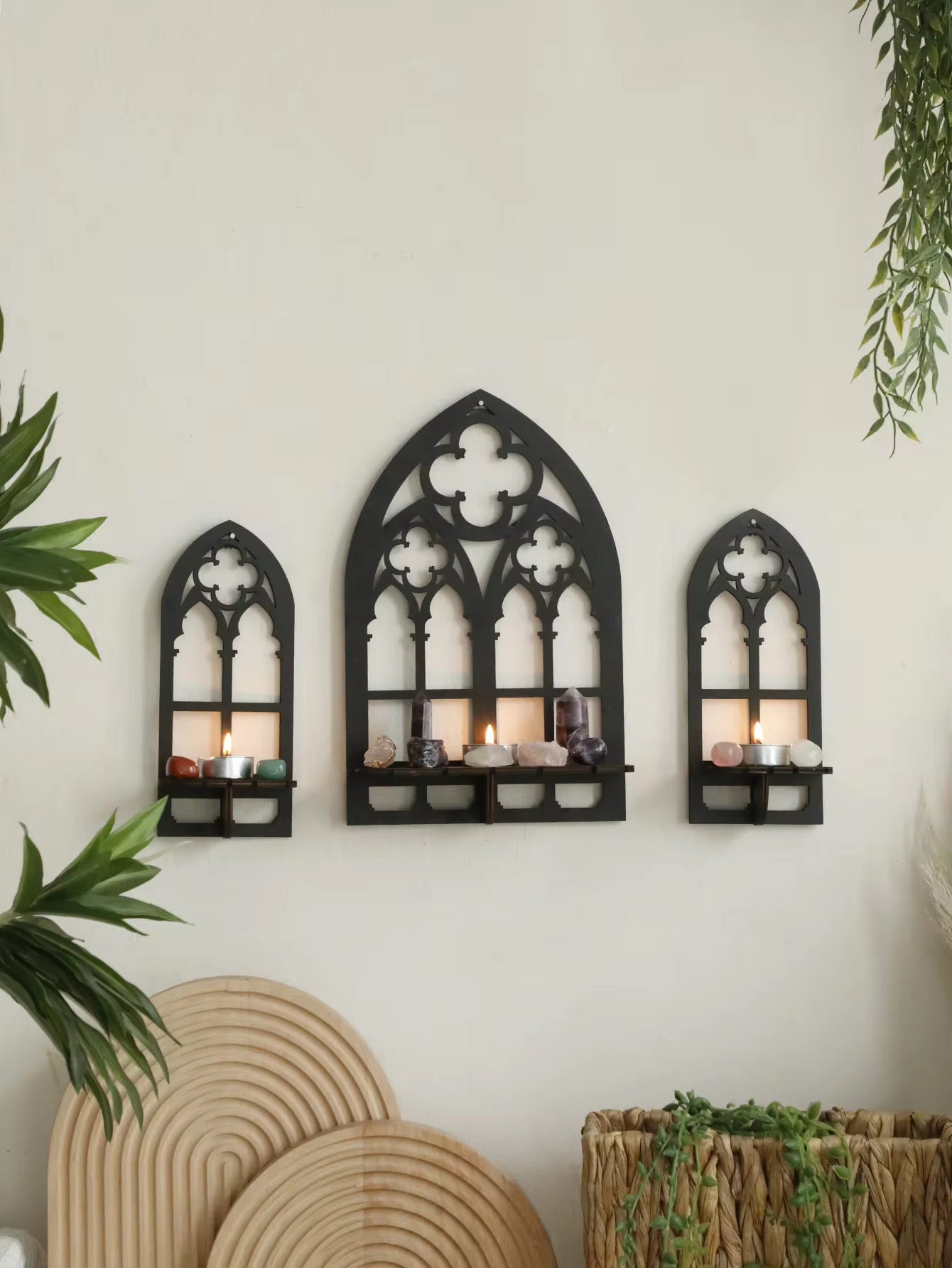 Gothic Wooden Arch Shelf – Wall Decor for Goth & Witch Room – The Feelz