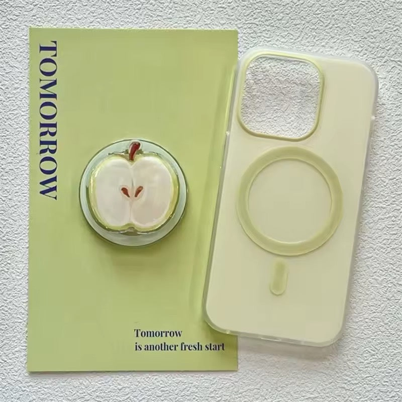 Korean cute iPhone case with apple magnetic holder