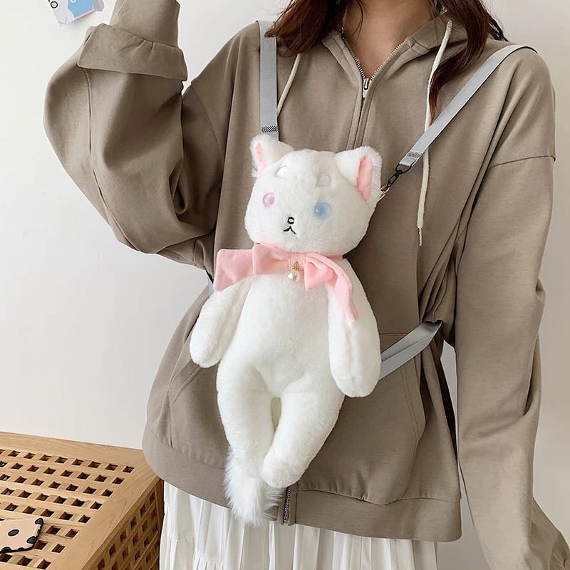 aizhe kids backpack white cat Pink & Plush Kore Kawaii light conditions Kawaii Cat Backpack Adorable