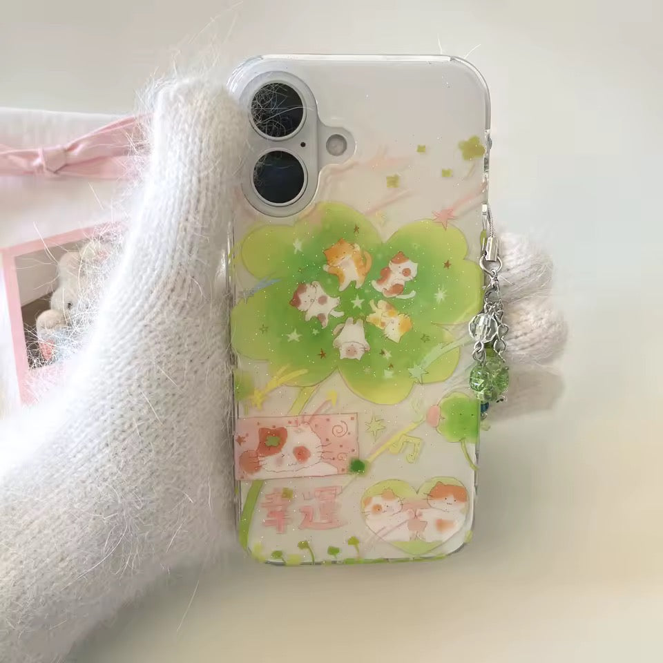 Phone case with cartoon design on a white background