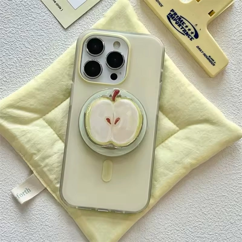 Korean cute iPhone case with apple magnetic holder