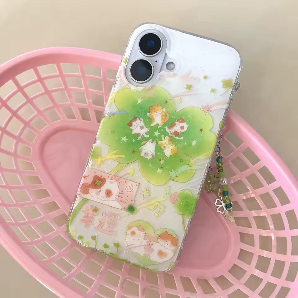 Soft girl kawaii cat iPhone cover clear protective