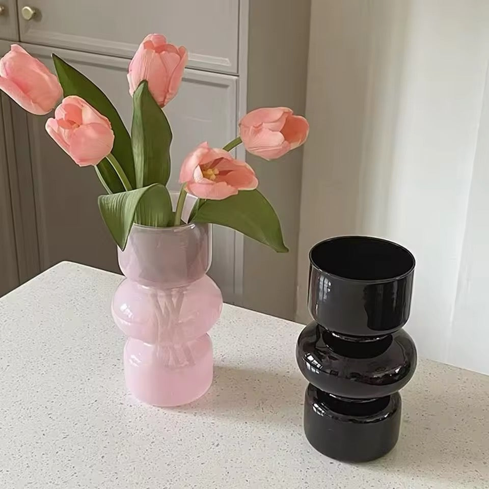Minimalistic Color Pink Glass Vase