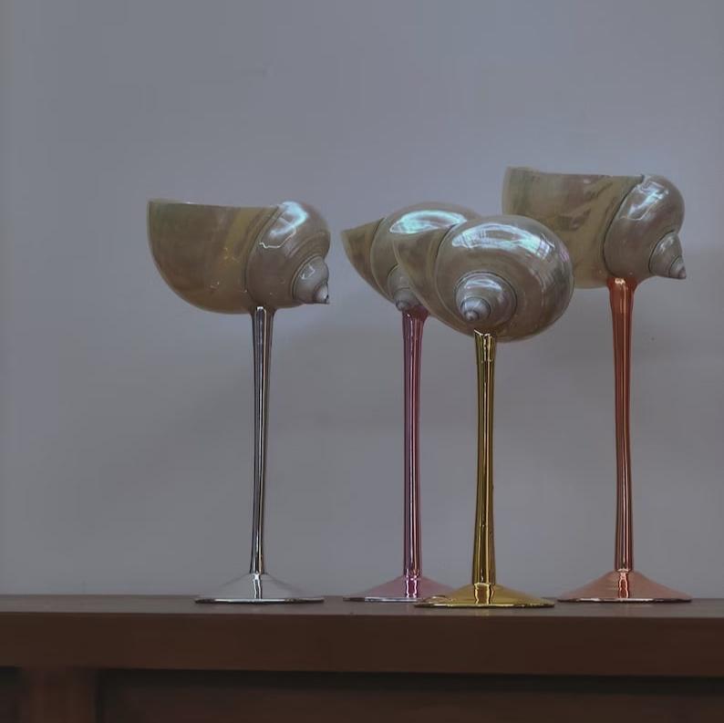 Unique Handmade Shell Cocktail Glass for Wedding Decor