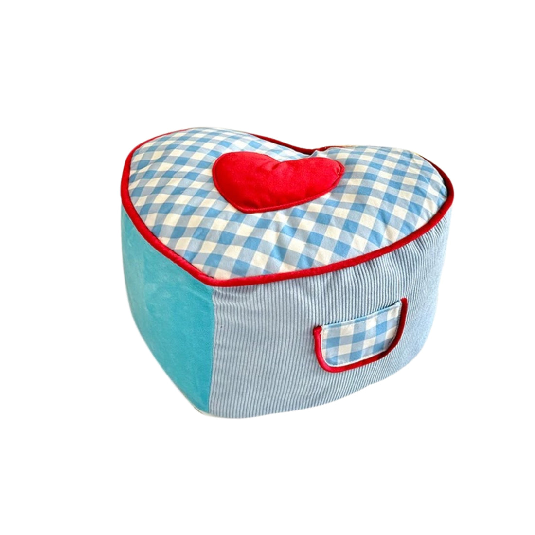 Danish pastel heart pouf seat styled in a soft girl bedroom Canada Toronto