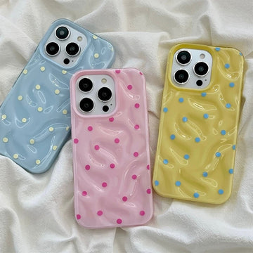 Glossy polka dot iPhone case from The Feelz Store — cute, protective, and aesthetic