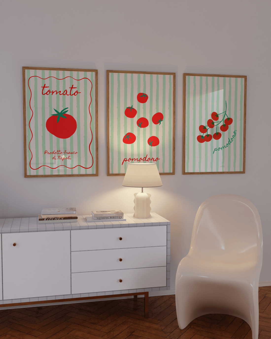 Fun food art for kitchens, dorms, or colorful DIY interiors.