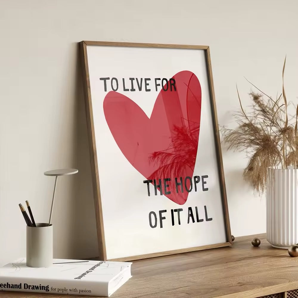 Trendy red heart wall decor for contemporary interiors