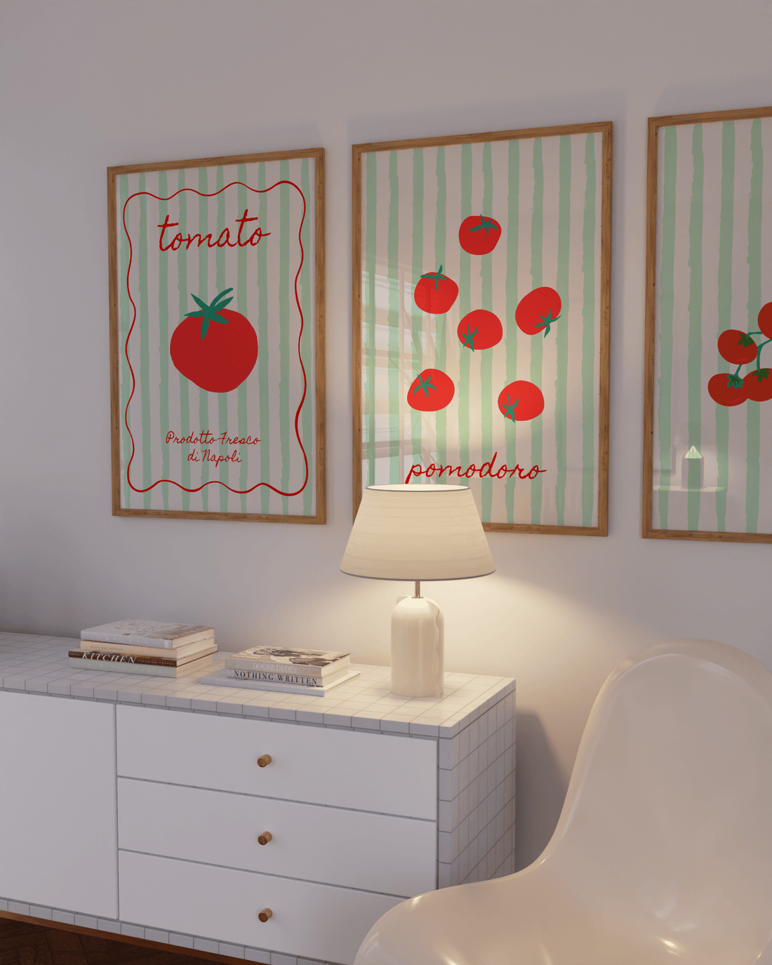 Fun food art for kitchens, dorms, or colorful DIY interiors.