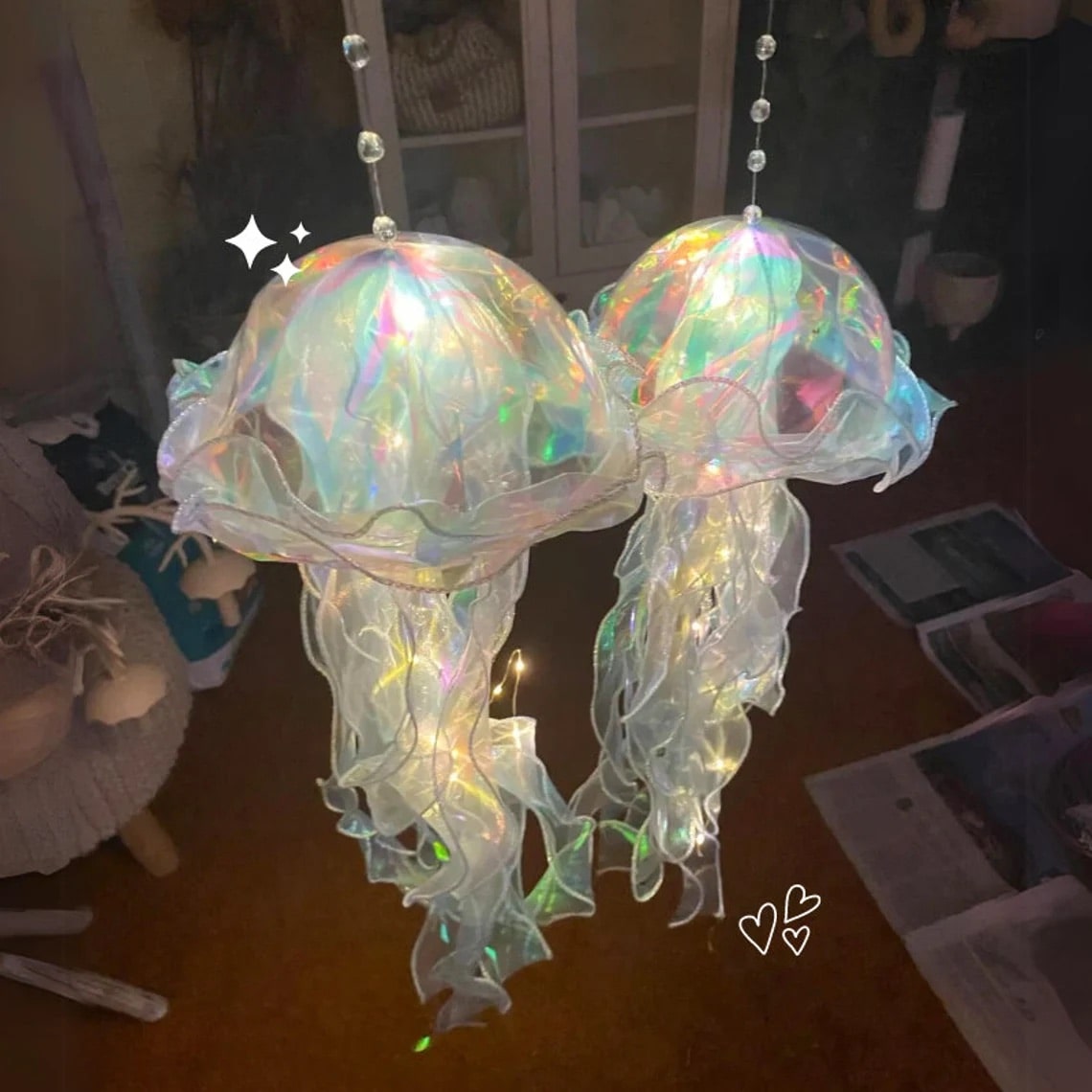 Gradient jellyfish lamp for under-the-sea party decor