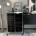 15-drawer rolling storage cart in sleek black for home organization