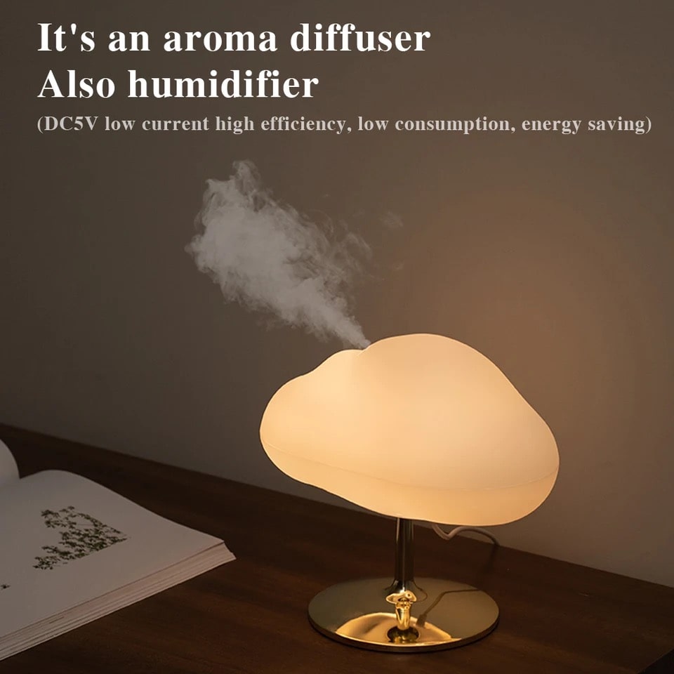 Multifunctional cloud humidifier and LED table lamp