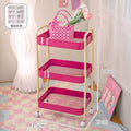 Compact pink storage rack for students and dorm rooms