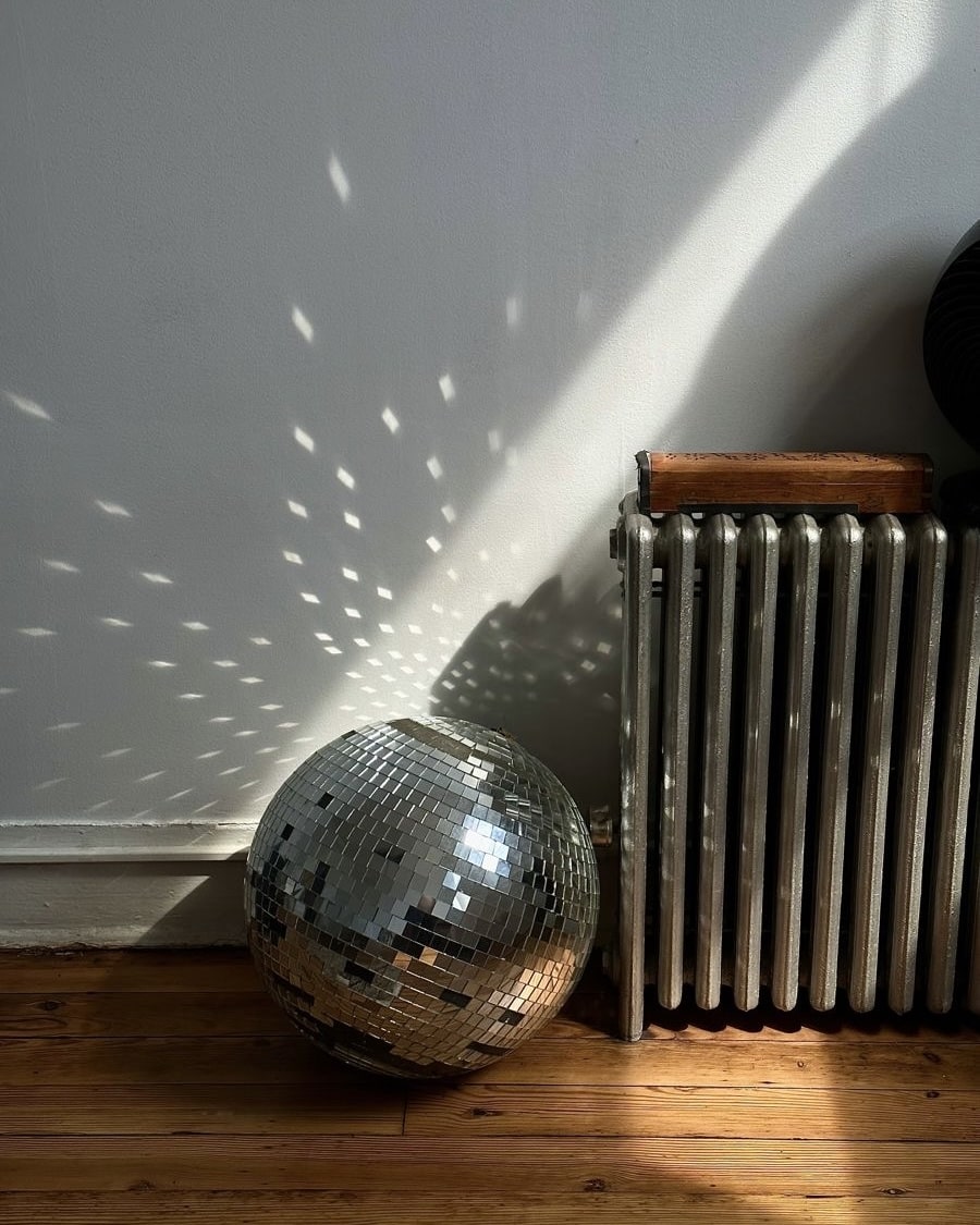 Mirror ball for a 70s themed party or home decor