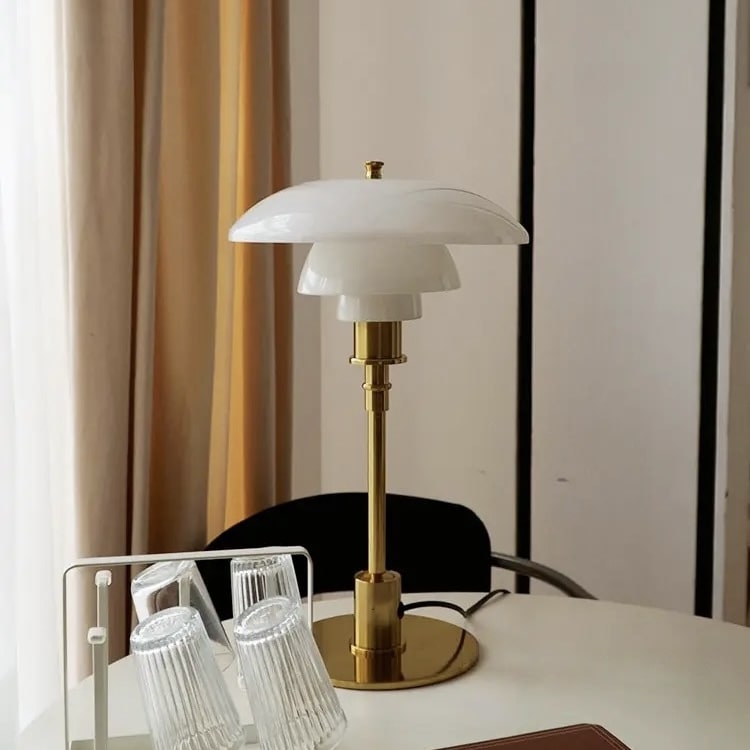 Retro orange desk lamp in Bauhaus design, perfect for vintage decor