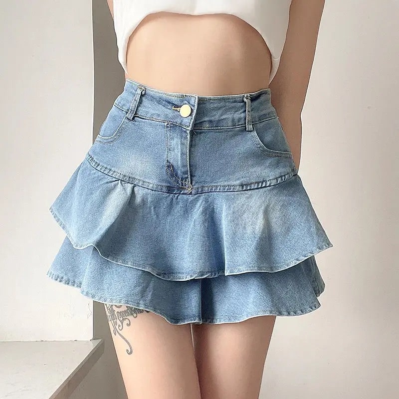 Y2K Coquette Vintage Denim Skirt The Feelz