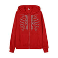 Y2K Rhinestone Skeleton Hoodie The Feelz