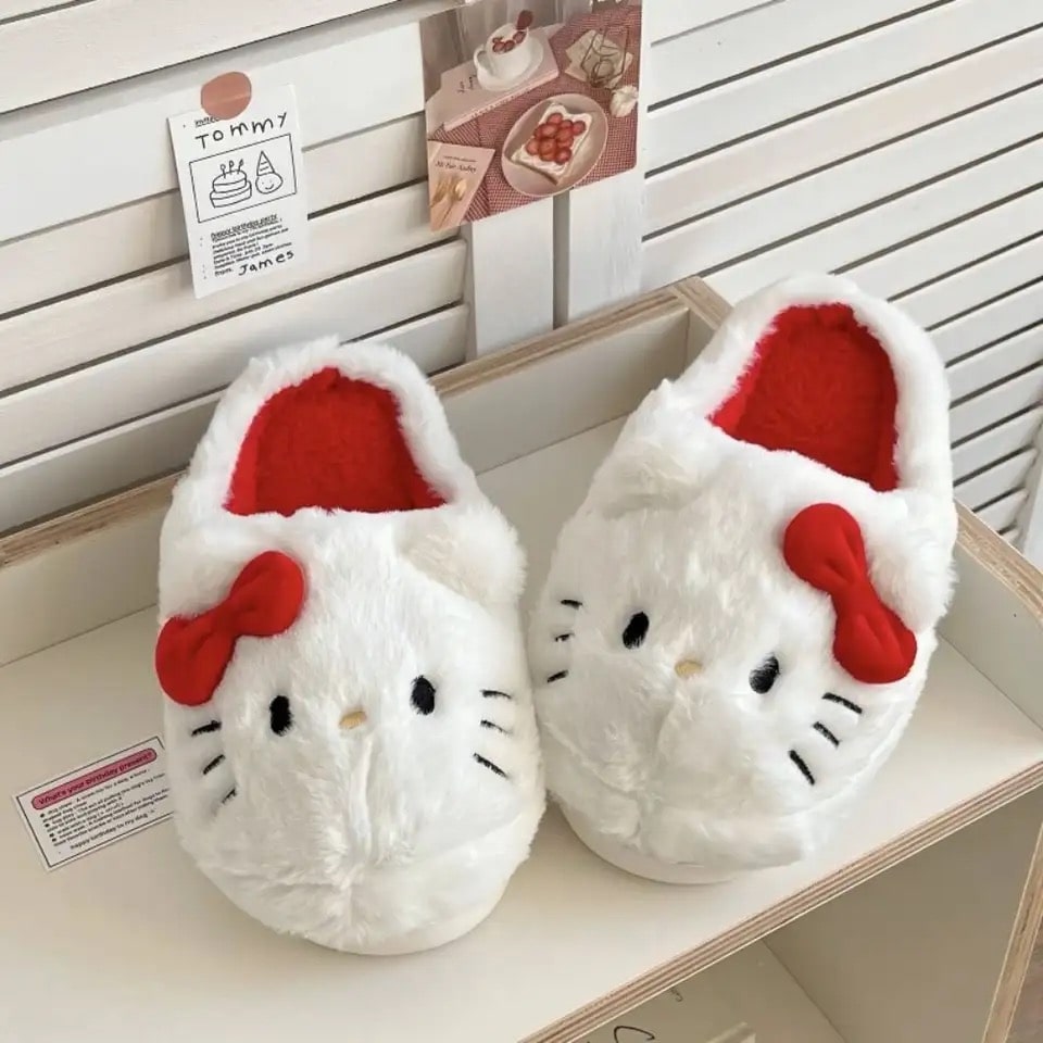 Hello Kitty Plush Slippers The Feelz