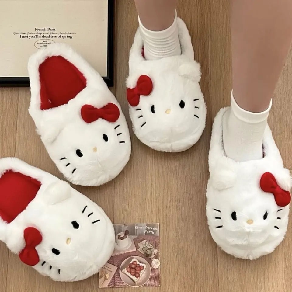Hello Kitty Plush Slippers The Feelz