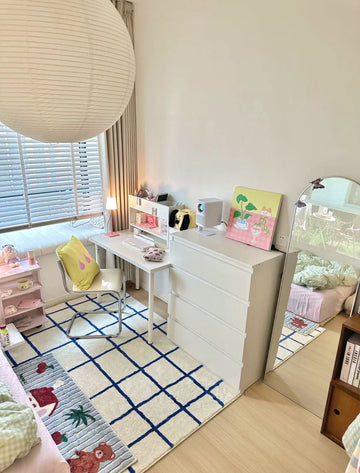 Bedroom Checkered Rug