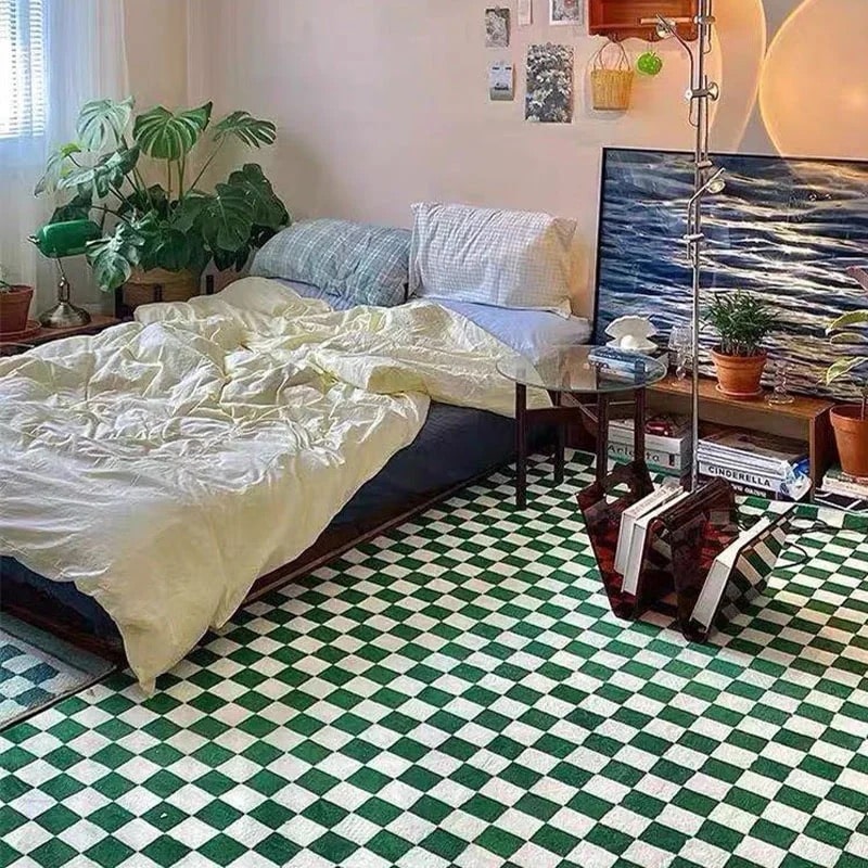 Handmade Retro Checkerboard Rug The Feelz