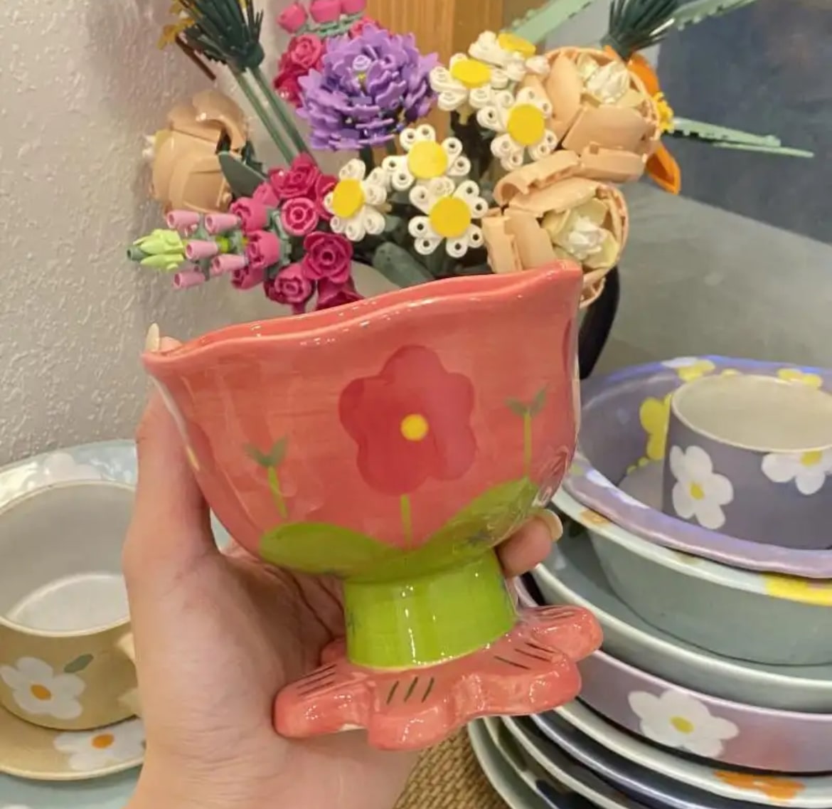 Kawaii Flower Ceramic Dessert Bowl Feelz