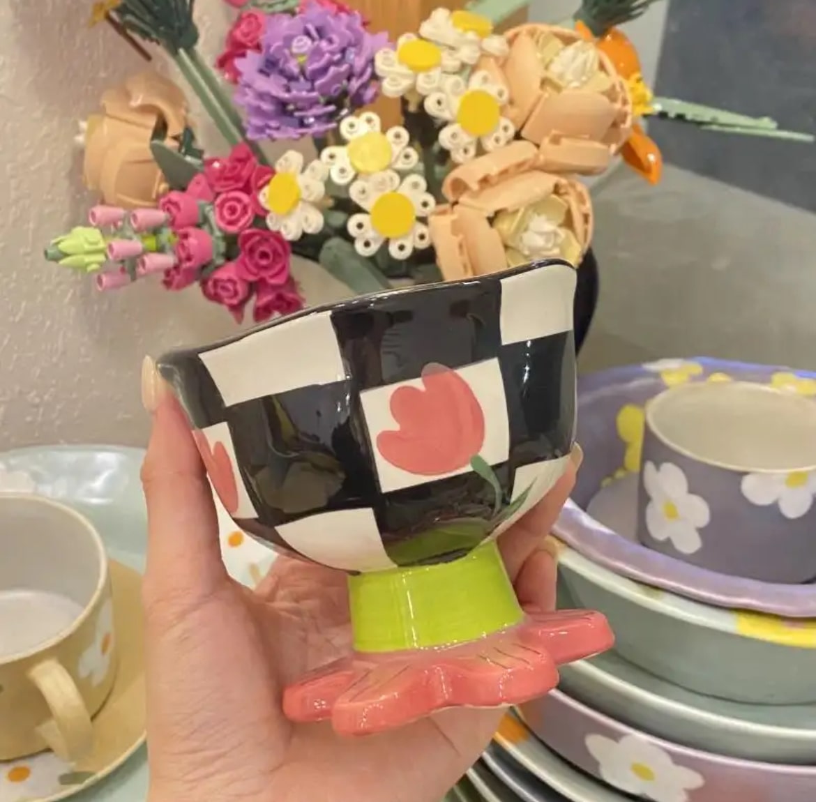 Kawaii Flower Ceramic Dessert Bowl Feelz