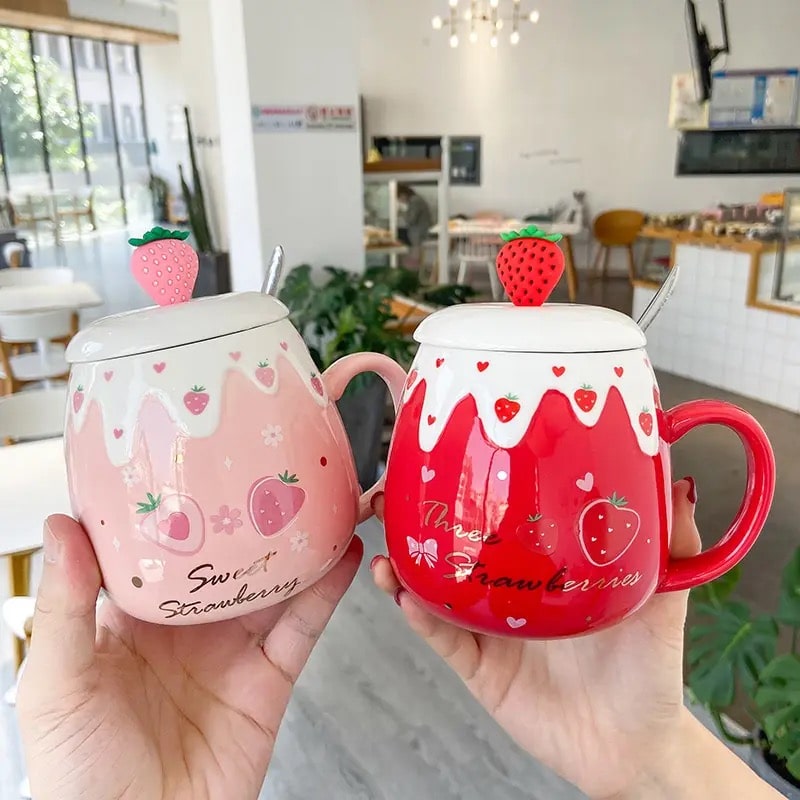 Cute Strawberry Ceramic Mug Feelz