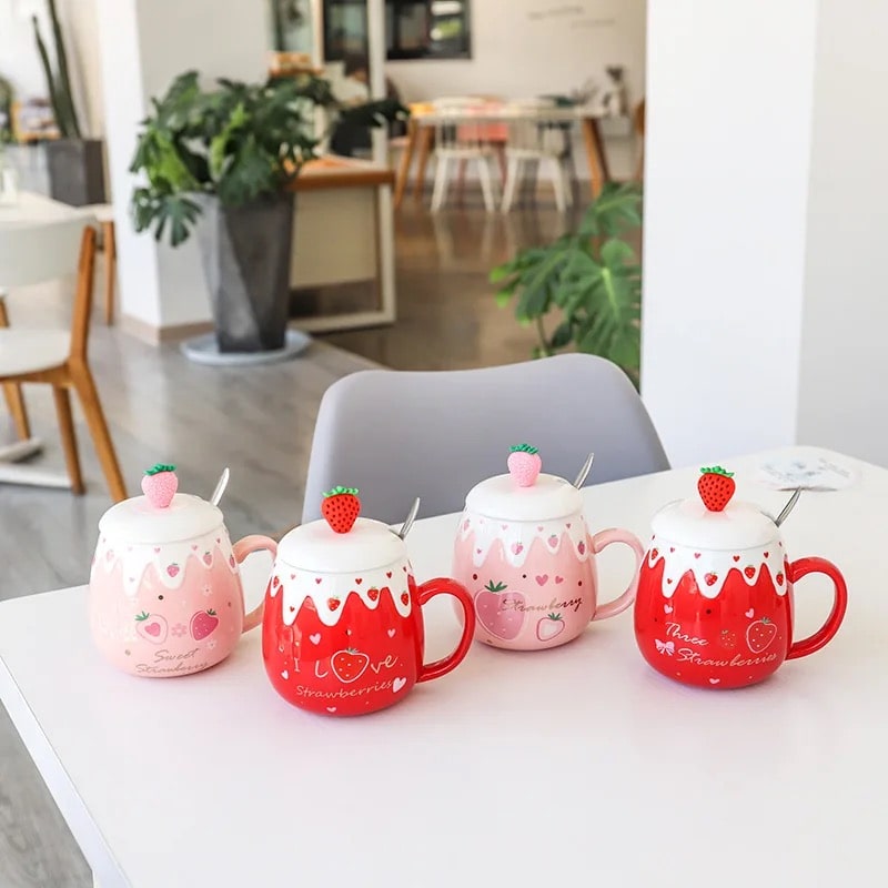 Cute Strawberry Ceramic Mug Feelz