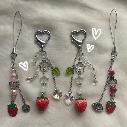 Strawberry Keychain & Phone Chain Feelz