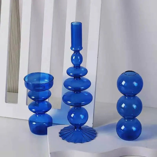 Blue Candle Holder Vase Feelz