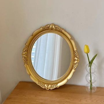 Golden reflection mirror and tray Feelz