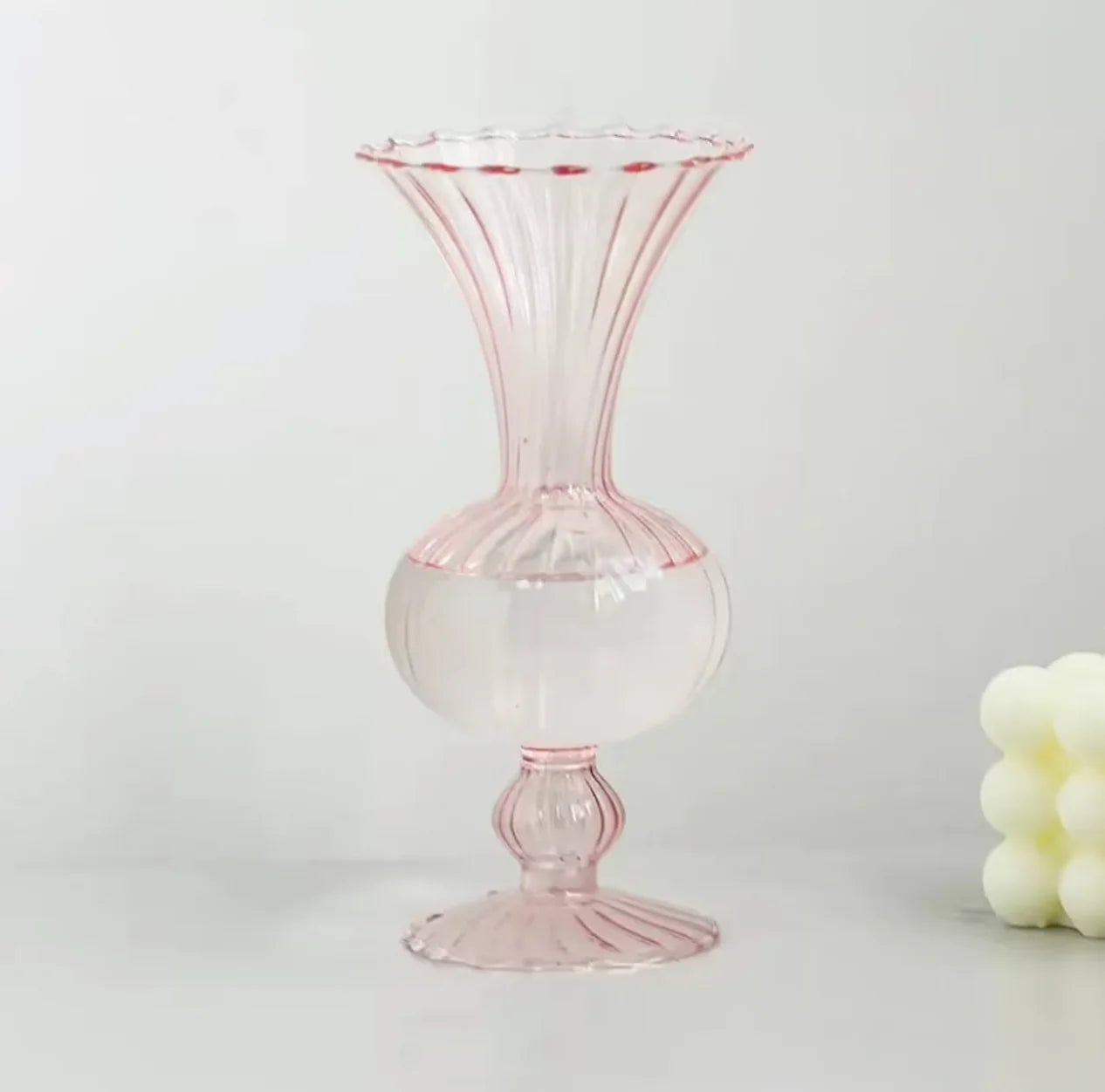 Rounded Glass Flute Vase The Feelz
