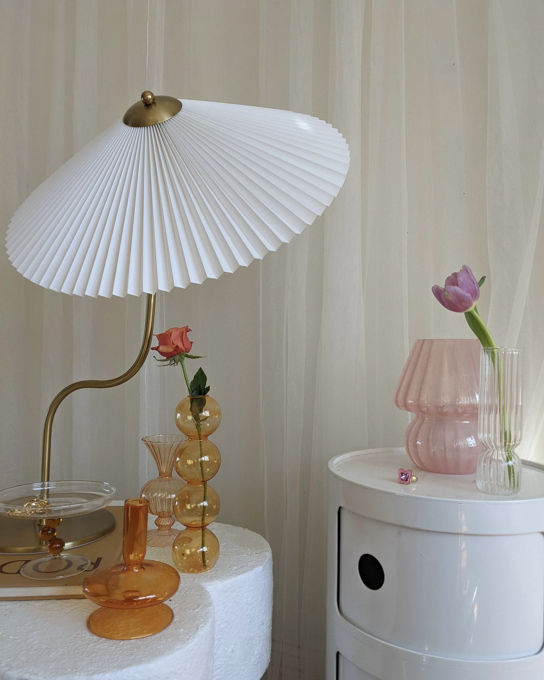 Pleated Brass Table Lamp Feelz