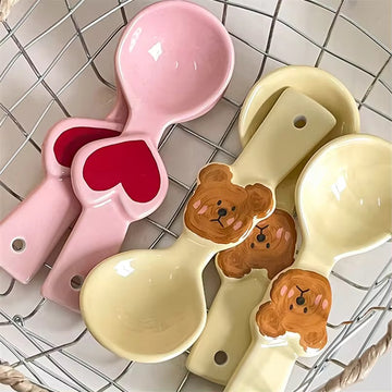 Cute Pink Ceramic Spoon