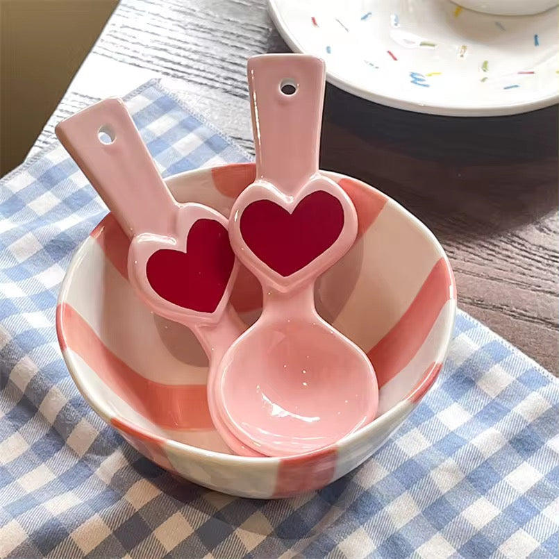 Cute Pink Ceramic Spoon