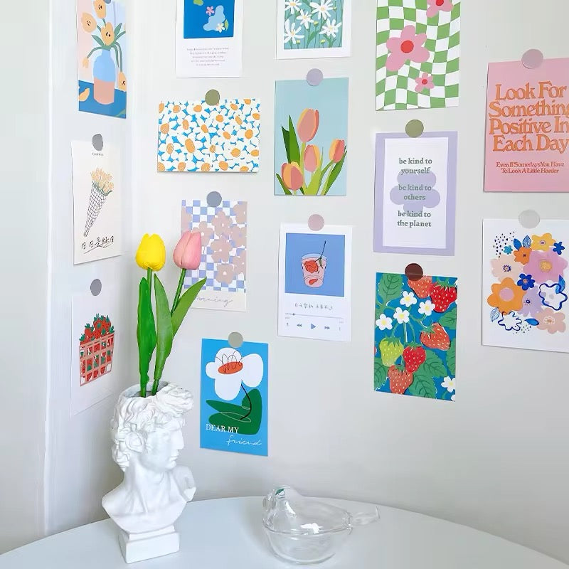 Colorful Flower Postcards Set