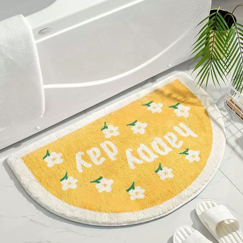 Water-absorbent cartoon foot mat for bathroom and toilet