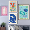 Vibrant Pisces poster designed for modern home and office wall decor