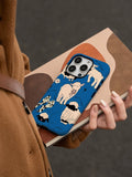 Cartoon lamb iPhone case in blue for iPhone 12-15 models