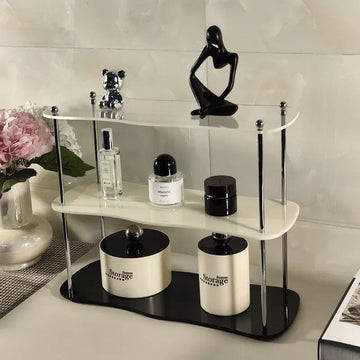 Acrylic rack shelf for storing cosmetics and accessories on your vanity