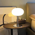 Murano glass mushroom lamp with polished metal base