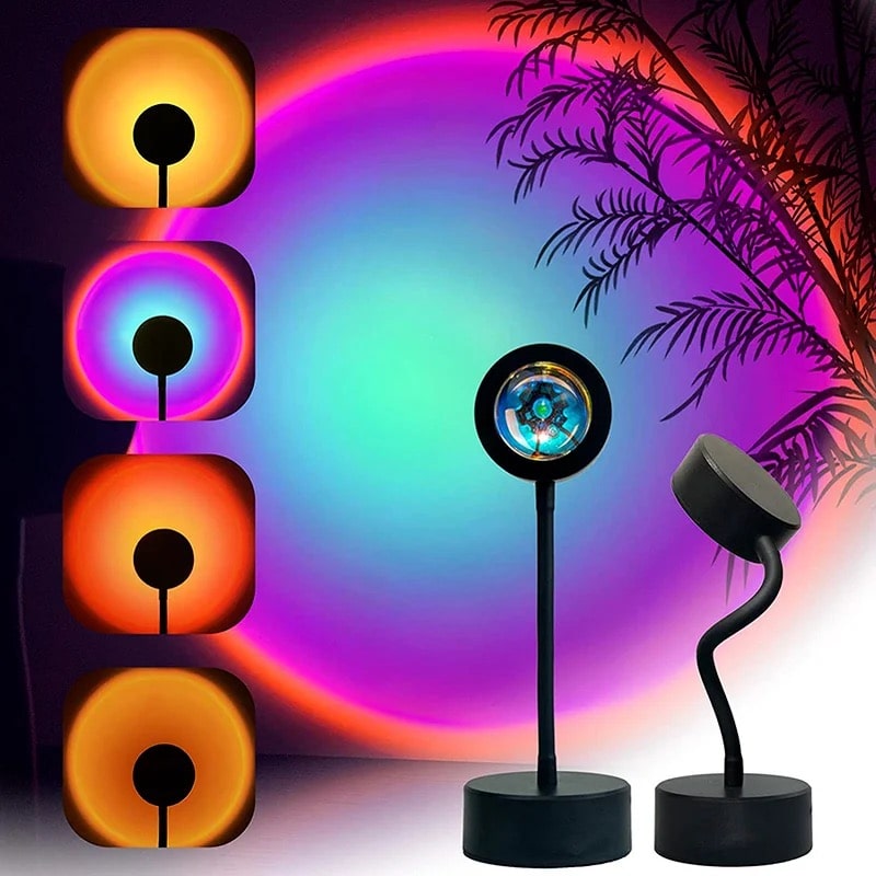 LED sunset lamp with adjustable mood lighting and Bluetooth